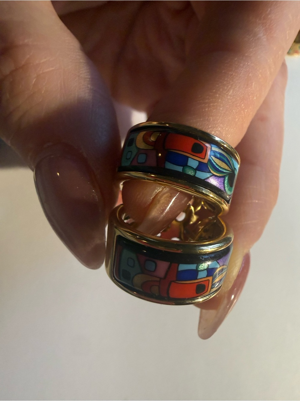 FREYWILLE Hundertwasser Fire Enamel Mini-Creole Earrings